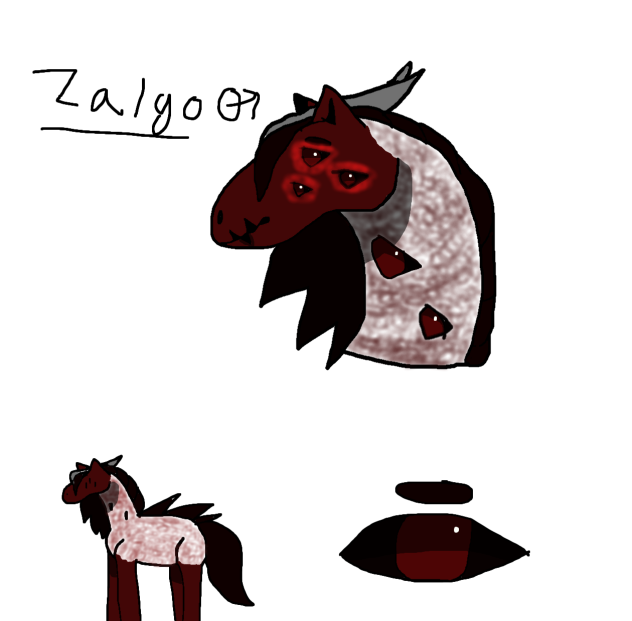 Fanart of Zalgo as a horse