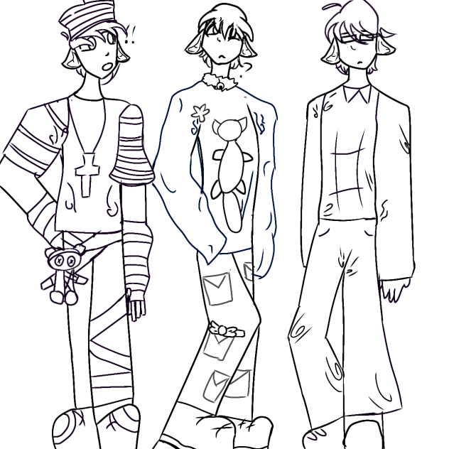 3 dif fits Line Art (WIP)