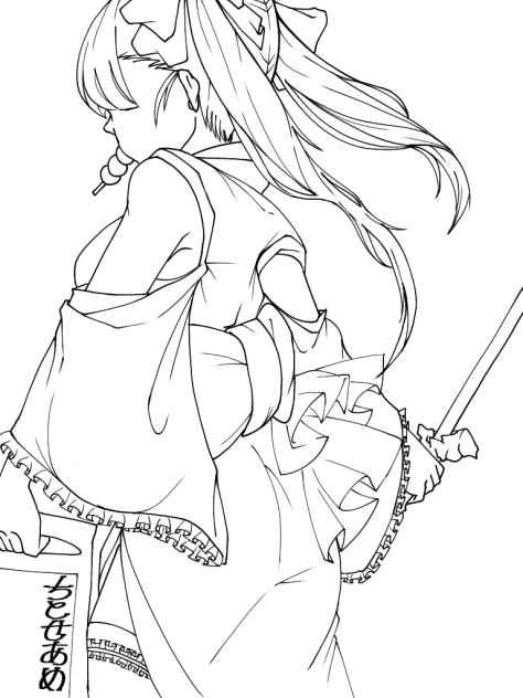 千歳飴戦士　ひな子ちゃん@線画