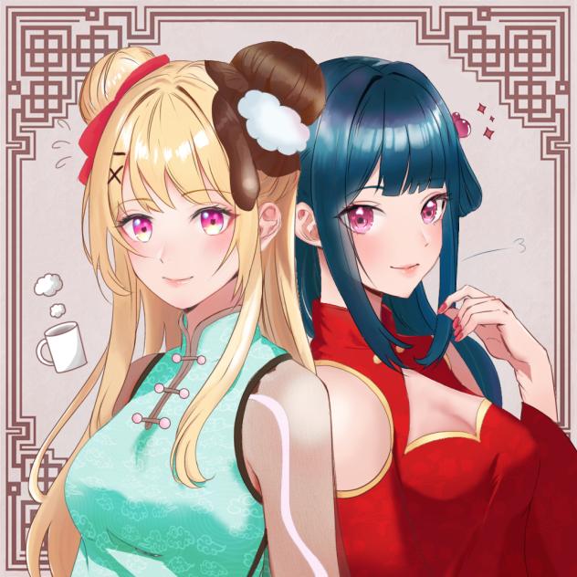チャイナコーデ(ここあ様代理さん&OCの暁蕾さん)