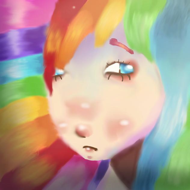the raibow hair👍👍