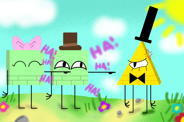 The Square Twins laughing at Bill Cipher