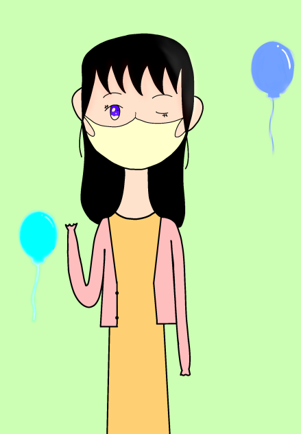 明るい服を着ている萌え袖ちゃん