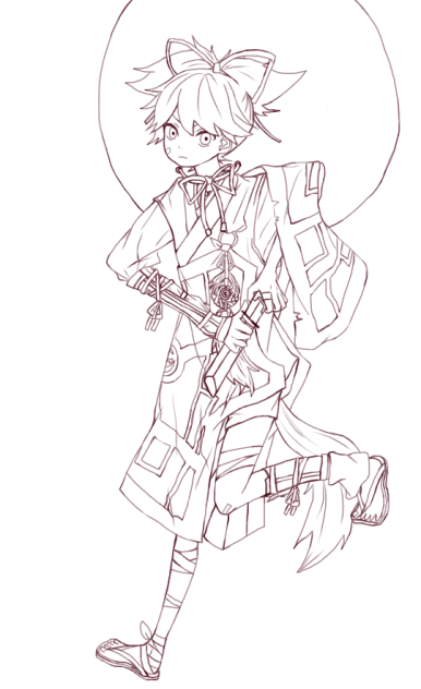 小夜左文字 線画