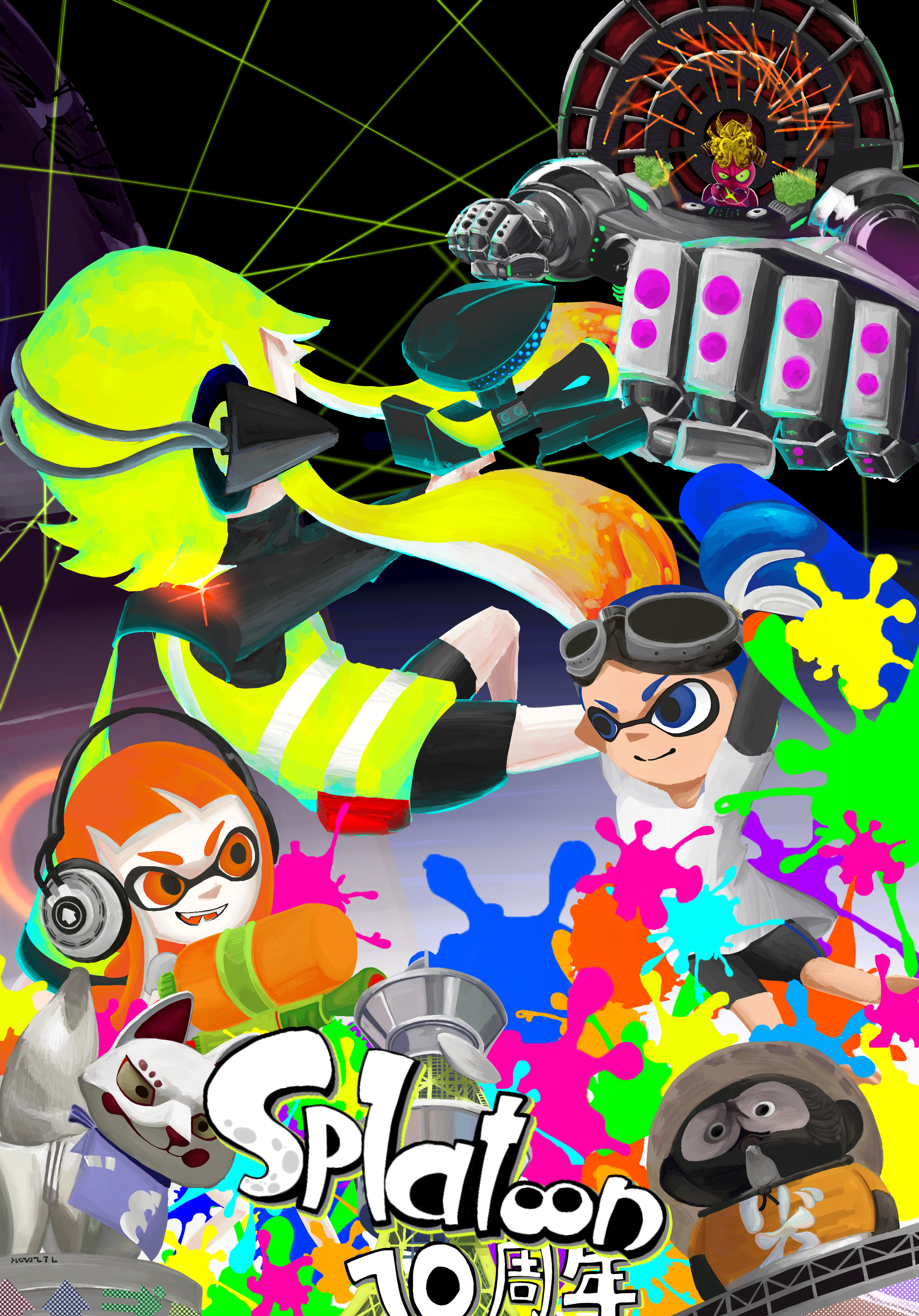 スプラトゥーン ENS-KM-109 スプラトゥーン イカ オレンジ 10ピース エンスカイ
