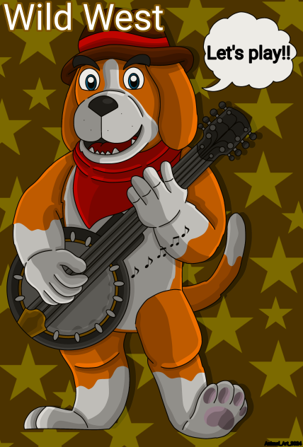 Dante playing the banjo