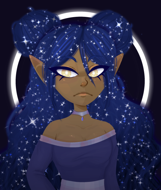 artfight sparkles in hair