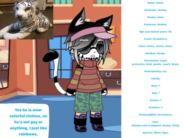 Slushy, white tiger, Plushy, Gacha,