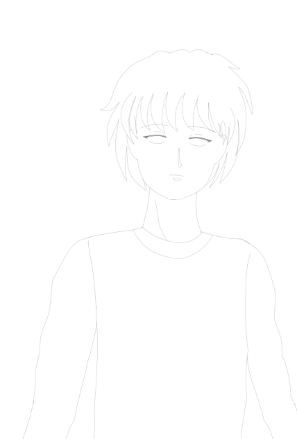 私服OKな高校でした。線画