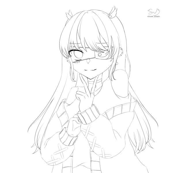 かあいい　線画