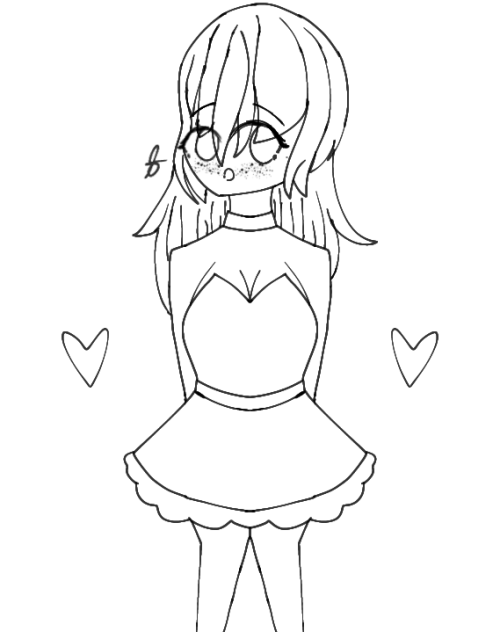 A Lovely Normal girl Lineart