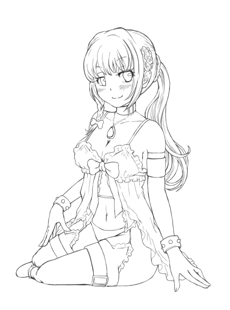 【線画】セクシーみたまさん（マギアレコード）