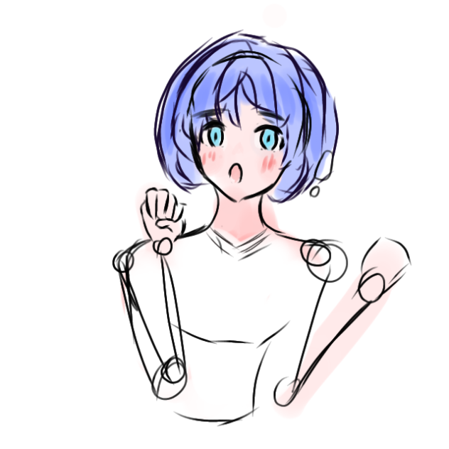 girl with changing facial expressions