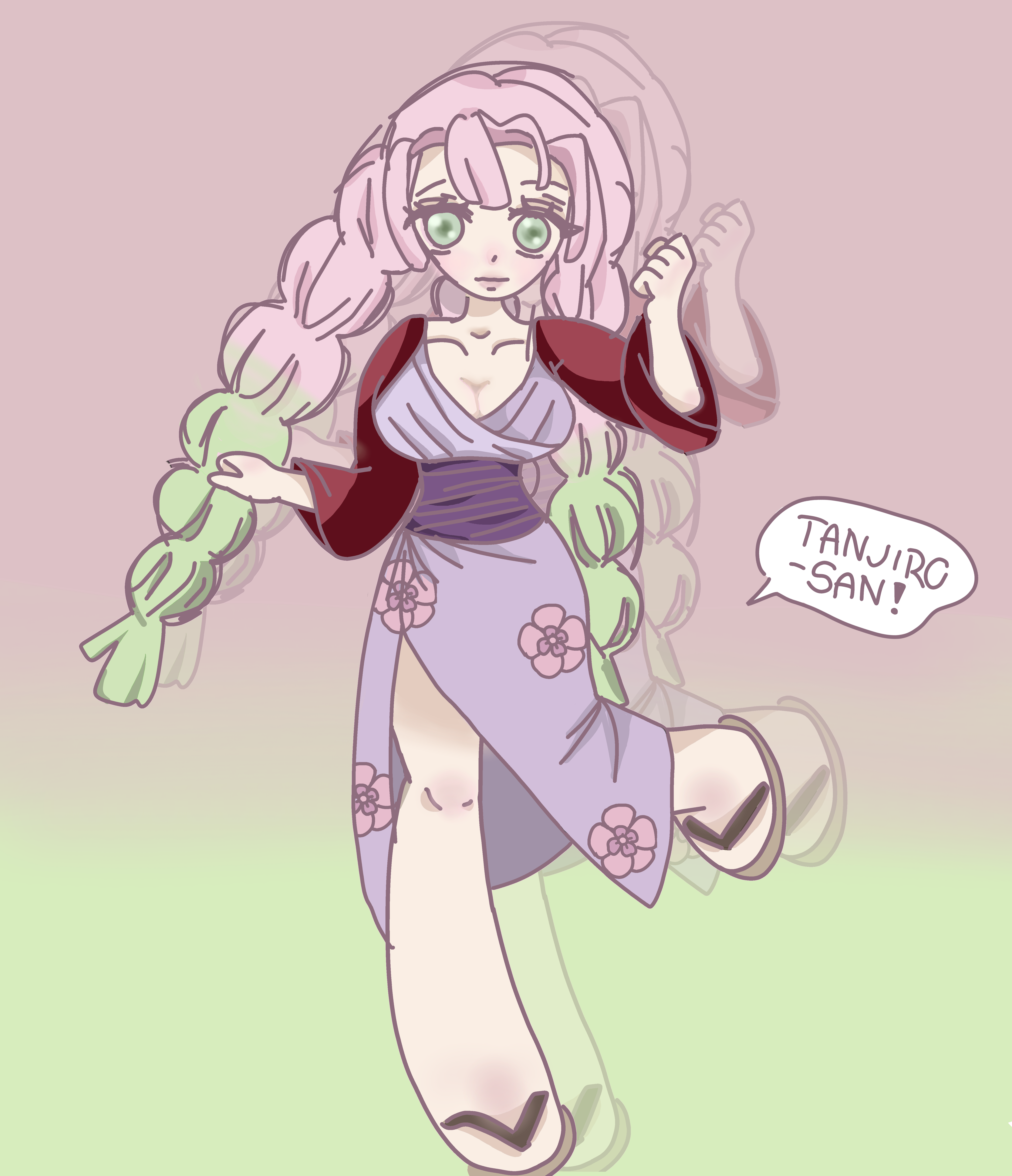 Misturi Running mitsuri running to tanjiro ! - ibisPaint
