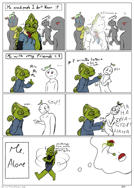 Me in public vs friends vs alone