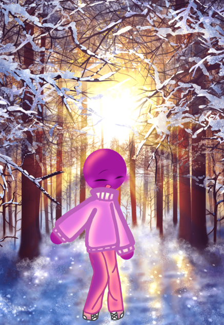 purple in the winter ❄⛄and adorable