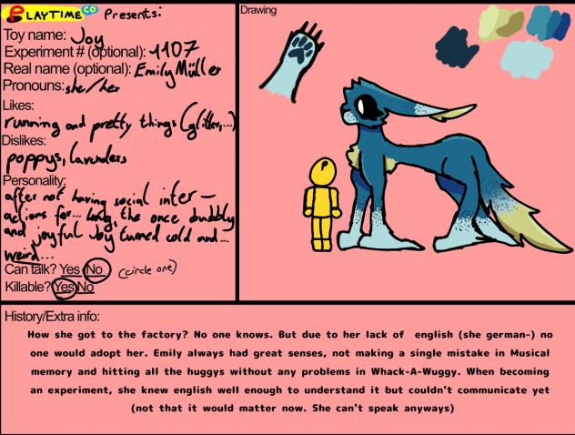 Character Sheet for Joy