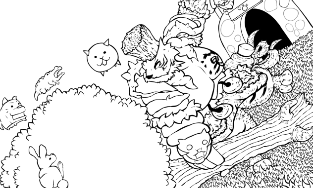 Battle Cats - Maeda Keiji Line Art