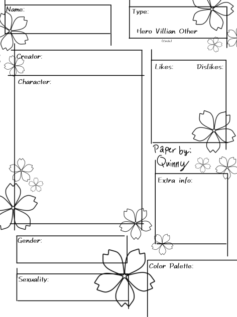 Elemental Character Sheets 😉