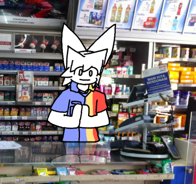 dia kerja di indomaret njir