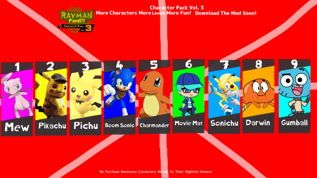 RaymanFan67 Character Pass Vol. 3 List