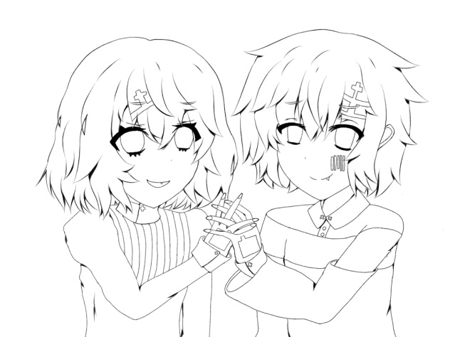 まふまふ×nqrse ghost 線画