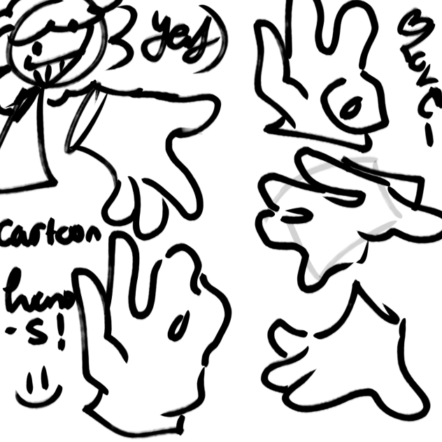 Those cartoon hands with four fingers😍