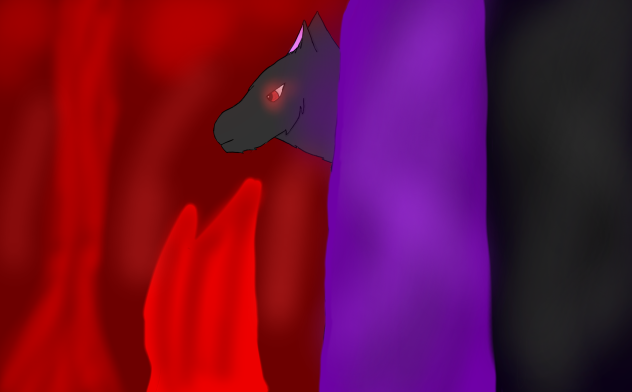 A wolf in the nether