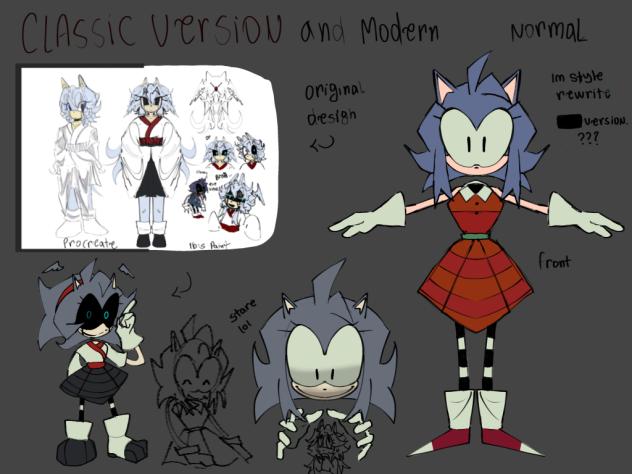 My Sonic oc (procreate vs ibis) sketch