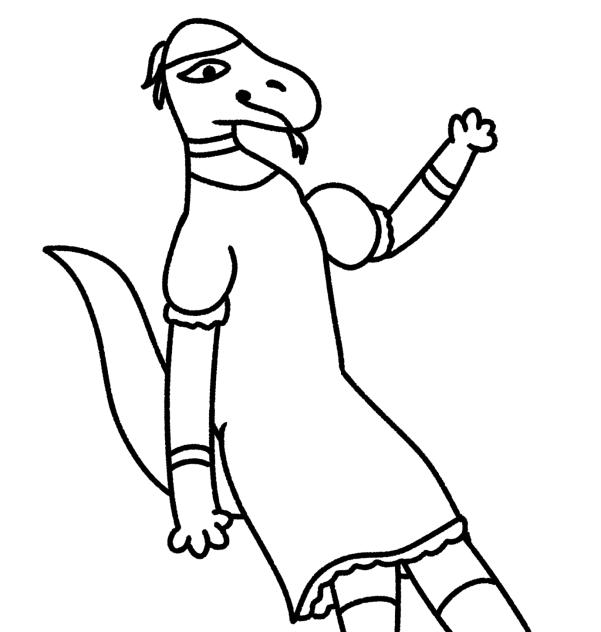 Female lizard anthro coloring sheet!