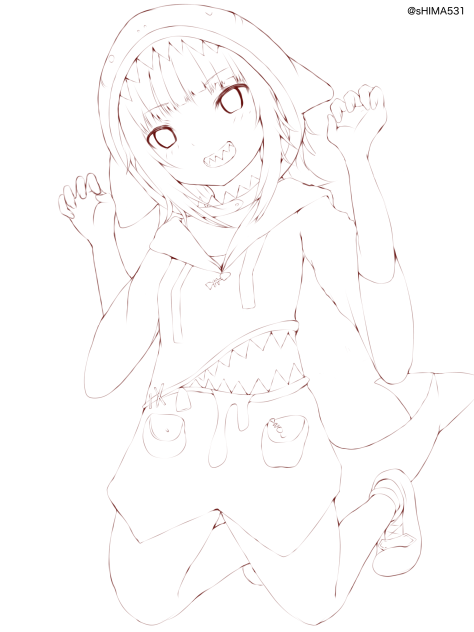 Gawr Gura(lineart)