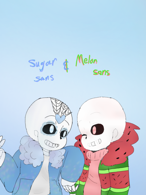 melon sans ♥️💚 and sugar sans 💙💜