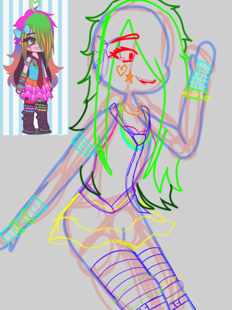 Drawing my gacha oc wip.