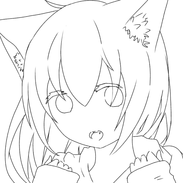 女の子  線画⑦