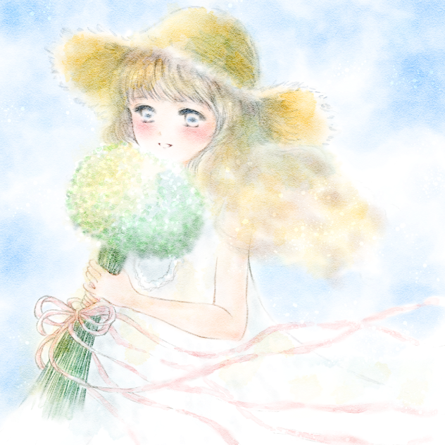 麦わら帽子の女の子。