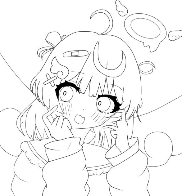 天使の線画☆