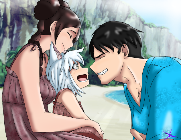 Family portrait at the beach for Steven