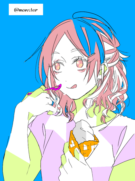 夏、アイスクリーム らくがき