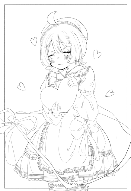 バレンタイン線画