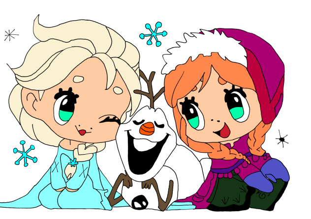 Kawaii Anna, Elsa and Olaf