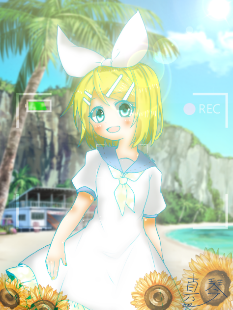 鏡音リン 塗り絵お借りしてます