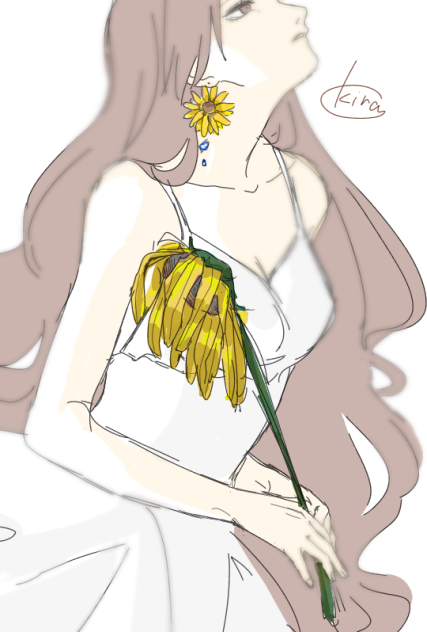 かれたひまわり