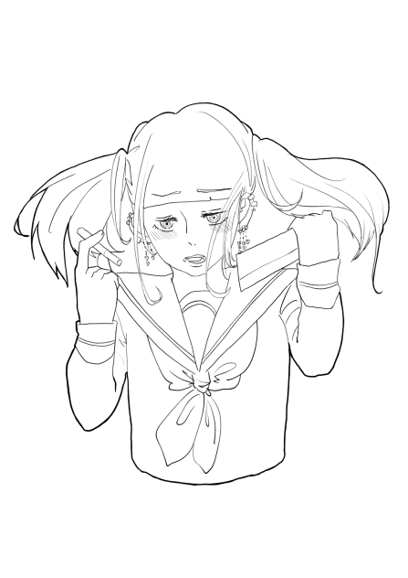 女の子　線画どうぞご自由にー！