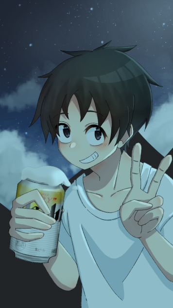 生ジョッキ缶とアキラくん