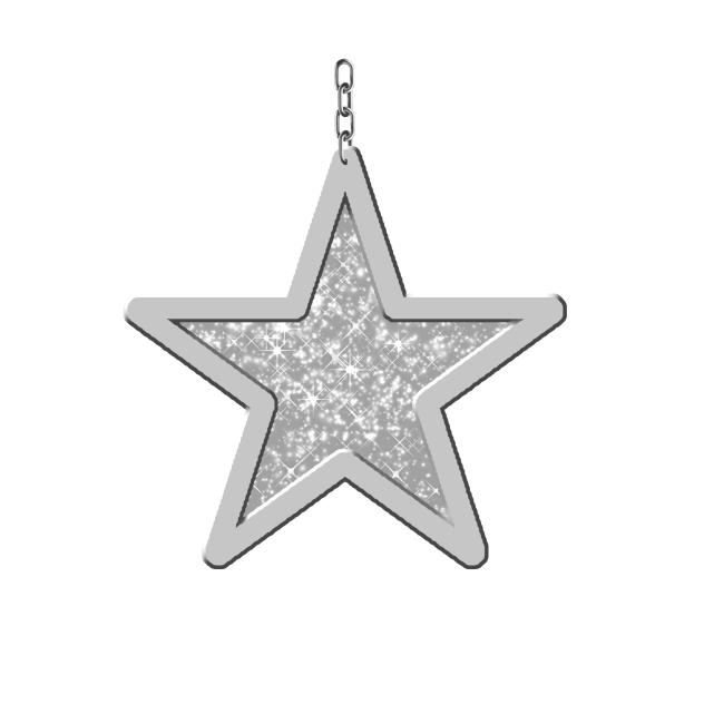 Y2K Accessory bead Star Glitter Silver