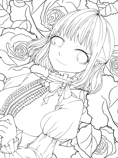 ある少女のポートレート@線画