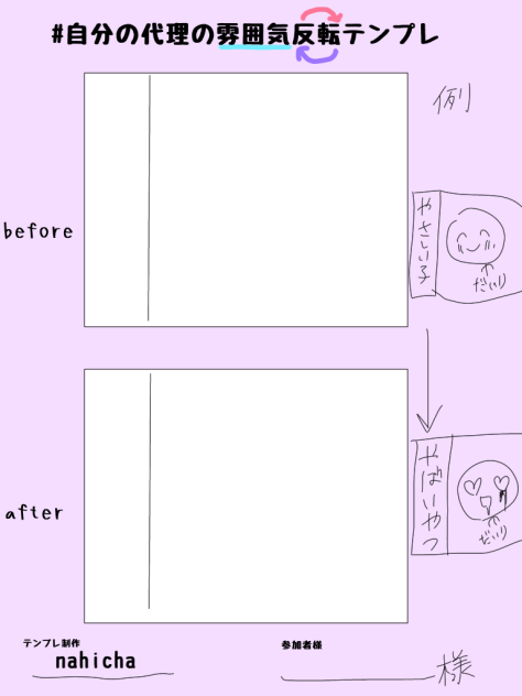 #自分の代理の雰囲気反転テンプレ