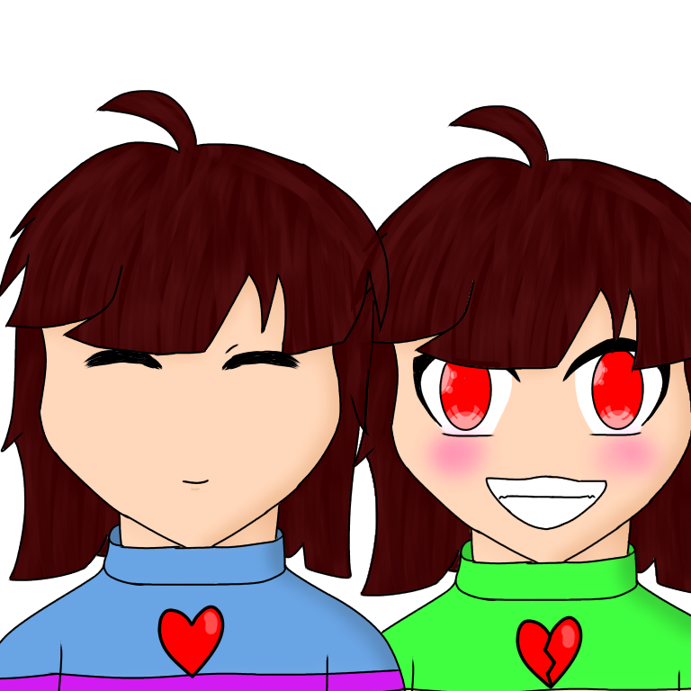 Frisk and Chara- Undertale - ibisPaint