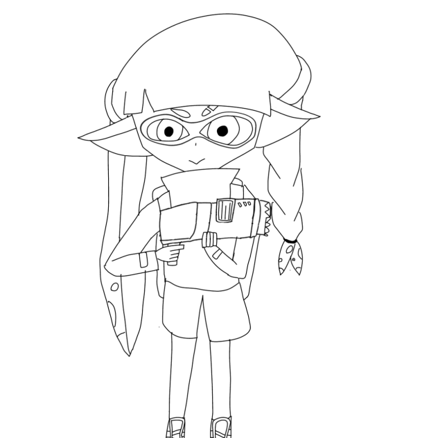 スプラトゥーン3ヒーロースーツ線画