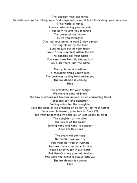I have memorized the lyrics to Hide